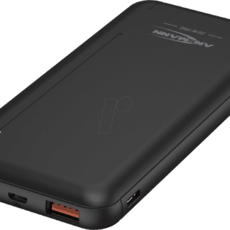 Powerbank (nødlader) på 10000mAh og uttak både USB-A og USB-C.